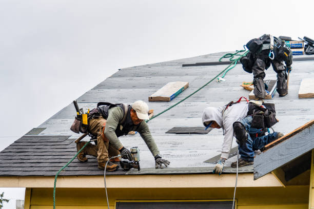 Professional Gutter Installation technician working in Warfield, VA